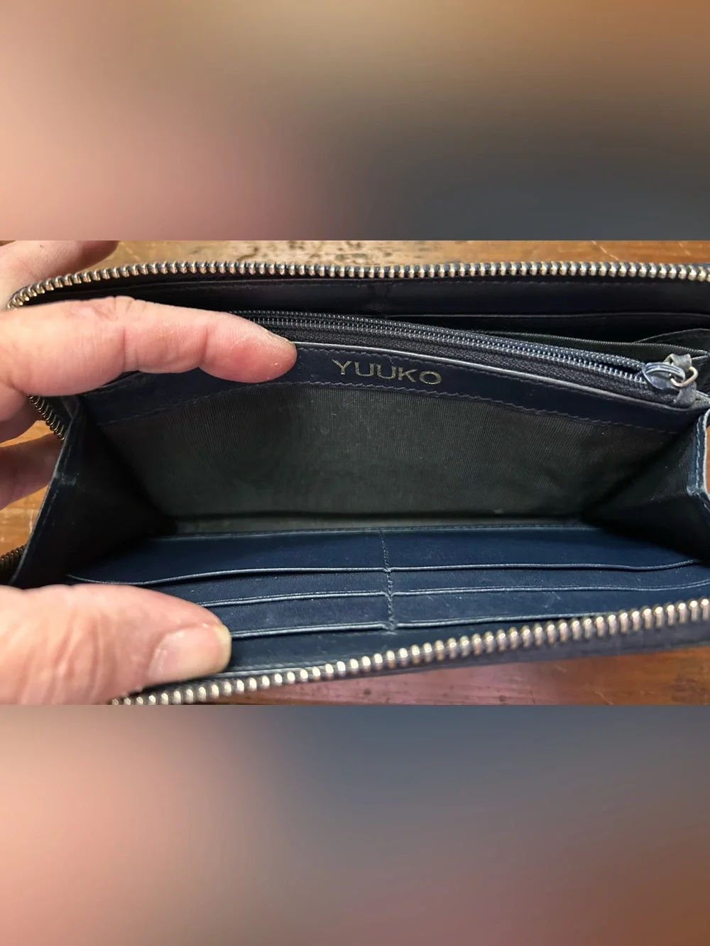 SALE ~ Gucci Navy Blue Zippered Wallet - 100% Authentic